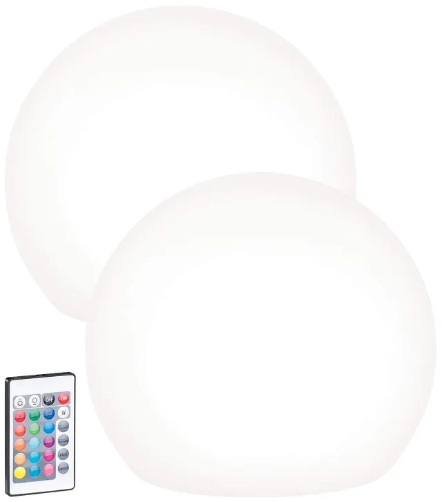Lunartec Licht-Dekoration Solar-Leuchtkugel Ø30 cm 2er-Set