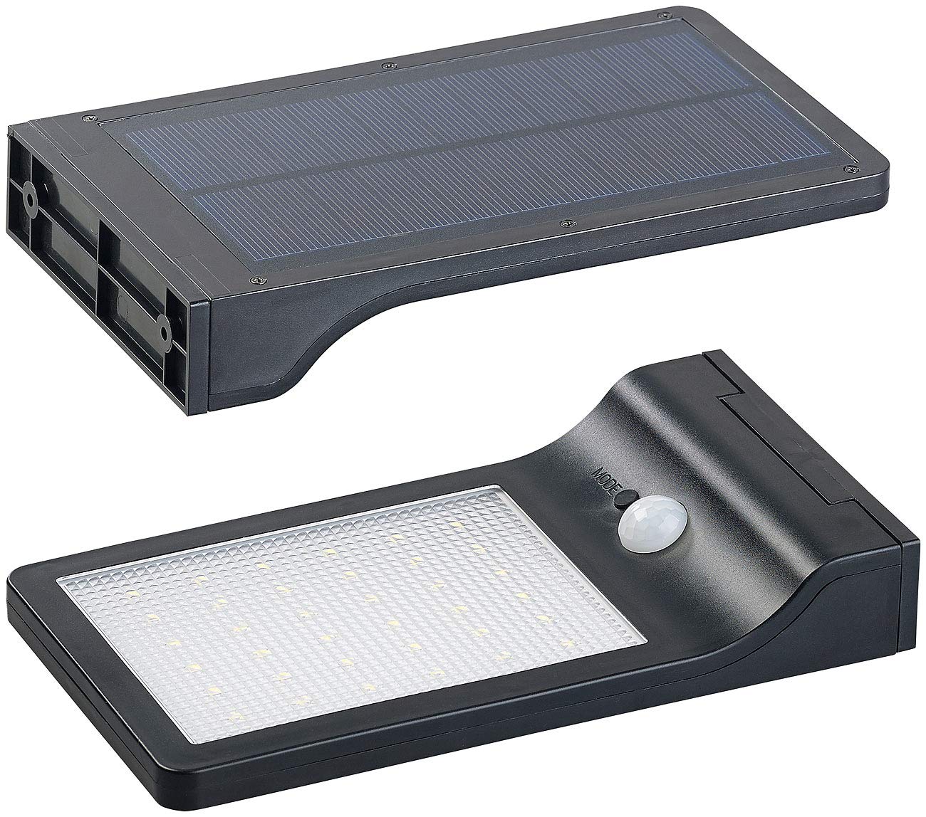 Lunartec Außenbeleuchtung Solar-Wandleuchte WL-122 2er-Set 350 lm