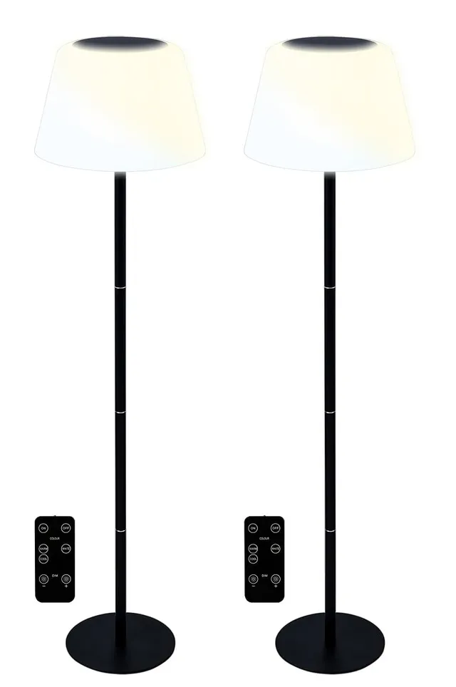 Lunartec Außenbeleuchtung Solar-Stehleuchten 2er-Set CCT 400 lm