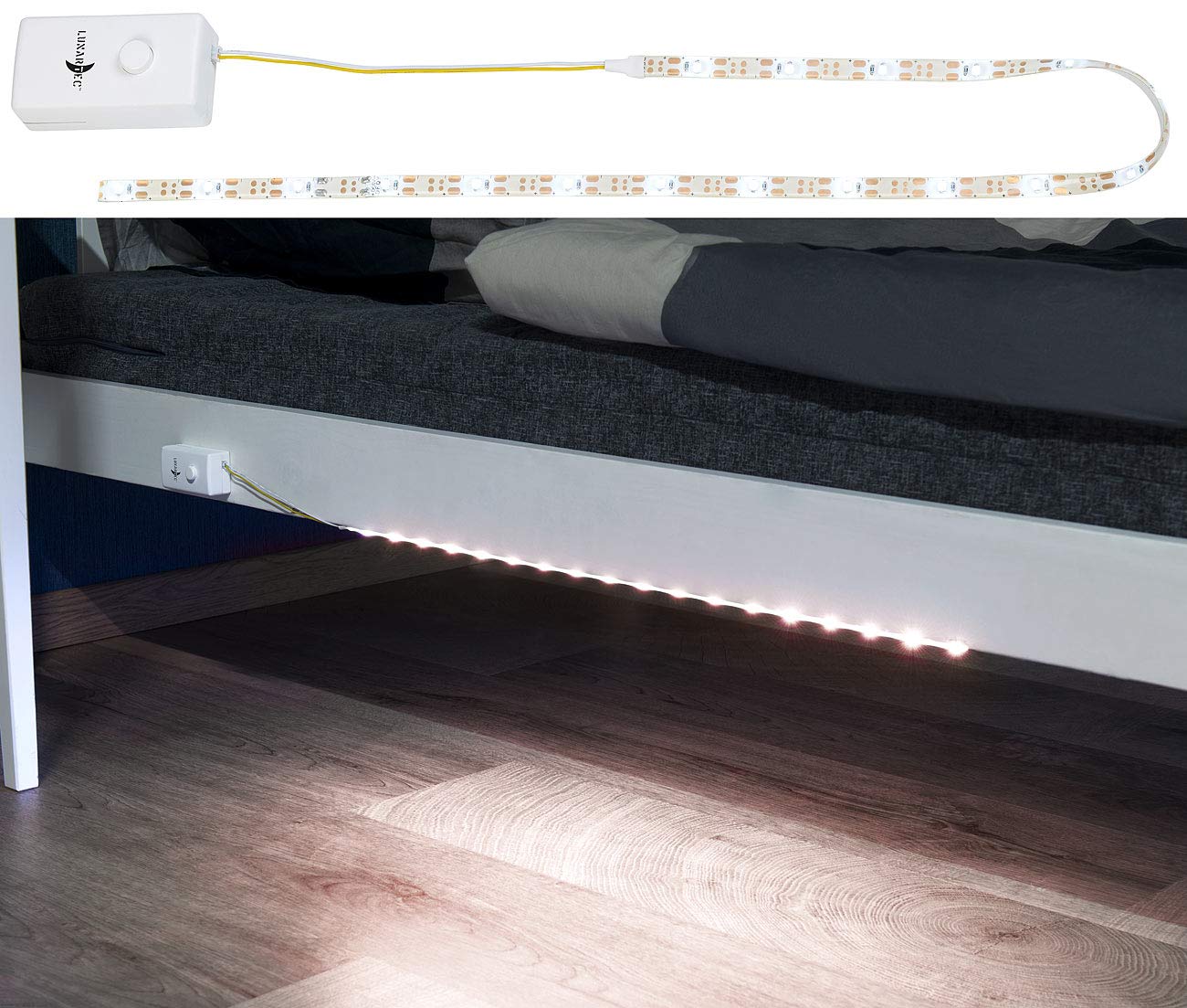 Lunartec LED-Streifen Batterie 60cm 2er-Set Tageslichtweiß