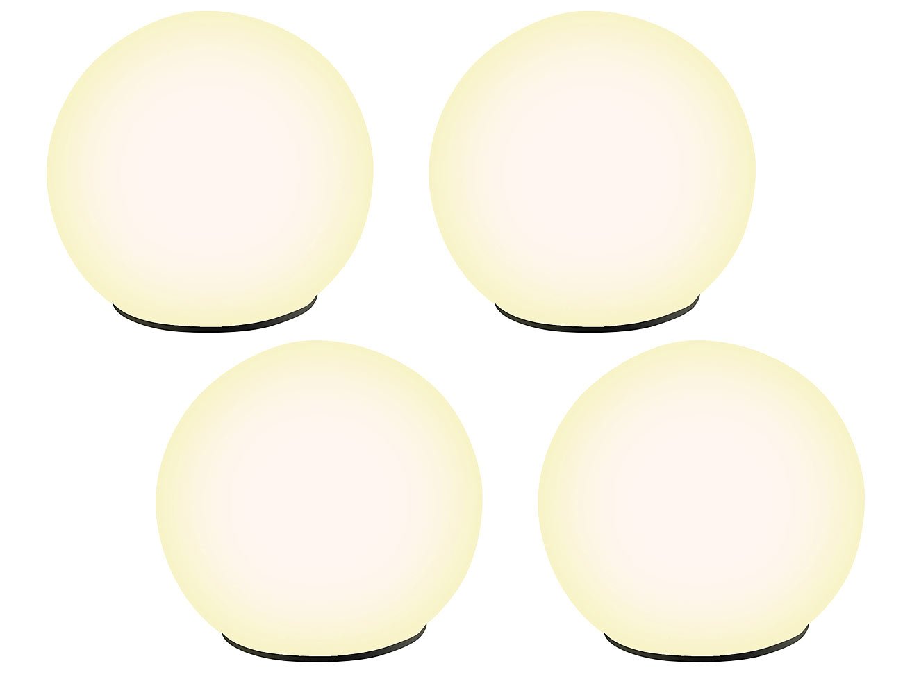 Lunartec Solar-Leuchtkugel Glas weiss 9 cm 4er-Set Dämmerung