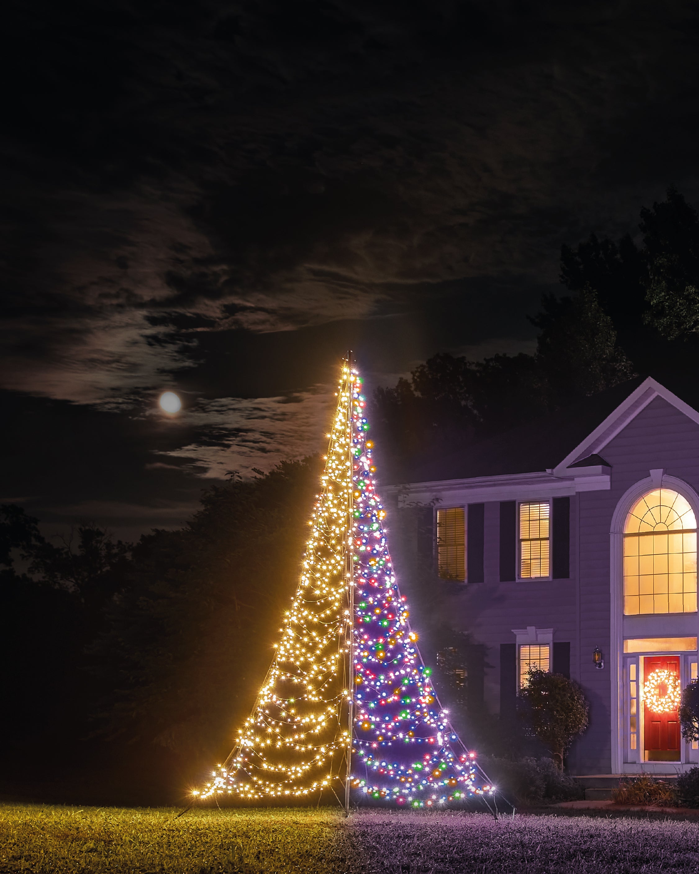 Fairybell Premium 4m Weihnachtsbaum 1500 LED mit Mast bunt