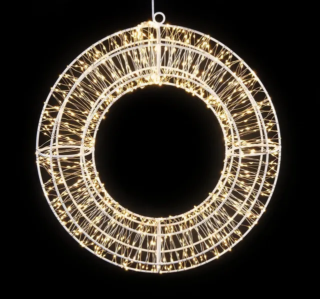 Lunartec Licht-Dekoration Lichterkranz 38cm 960 LED warmweiß
