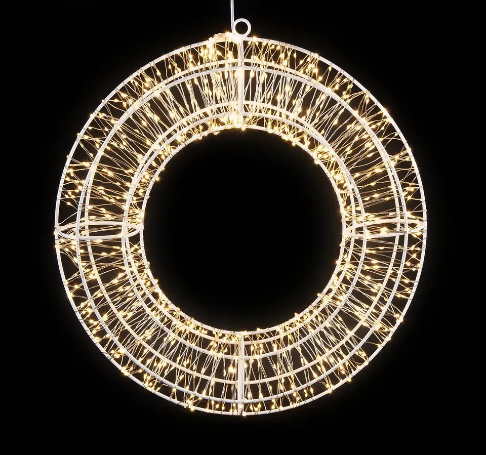 Lunartec Licht-Dekoration Lichterkranz 38cm 960 LED warmweiß