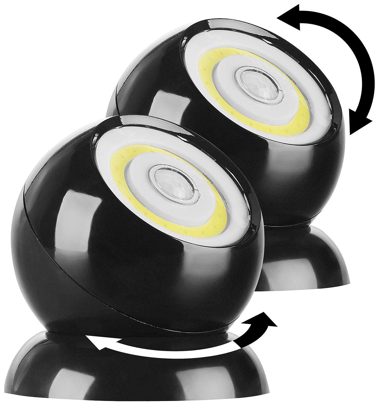 Lunartec Innenbeleuchtung COB Strahler Akku 200 lm 2er-Set schwarz
