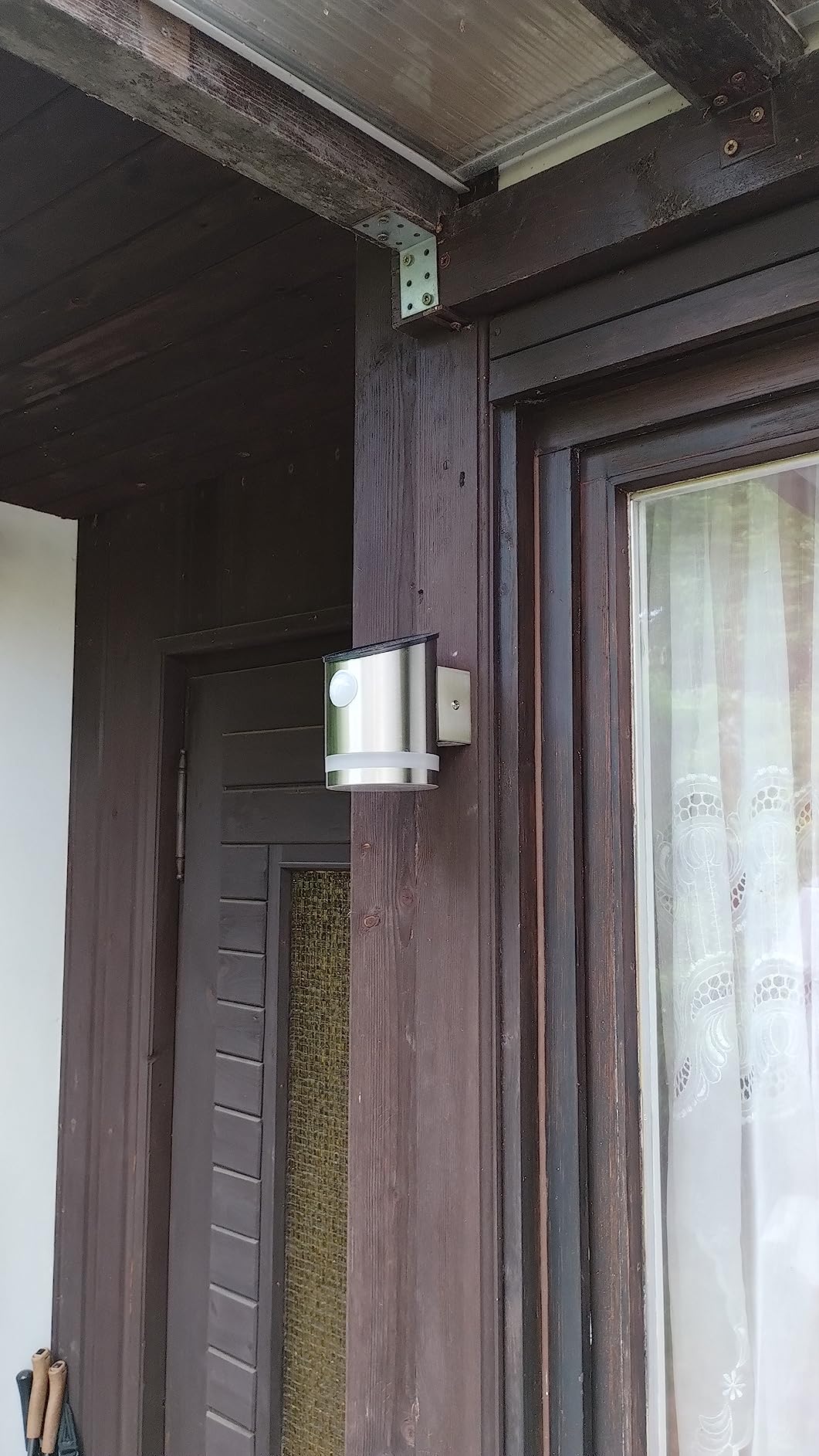 Lunartec Außenbeleuchtung Solar-Wandleuchte Edelstahl 50lm IP44