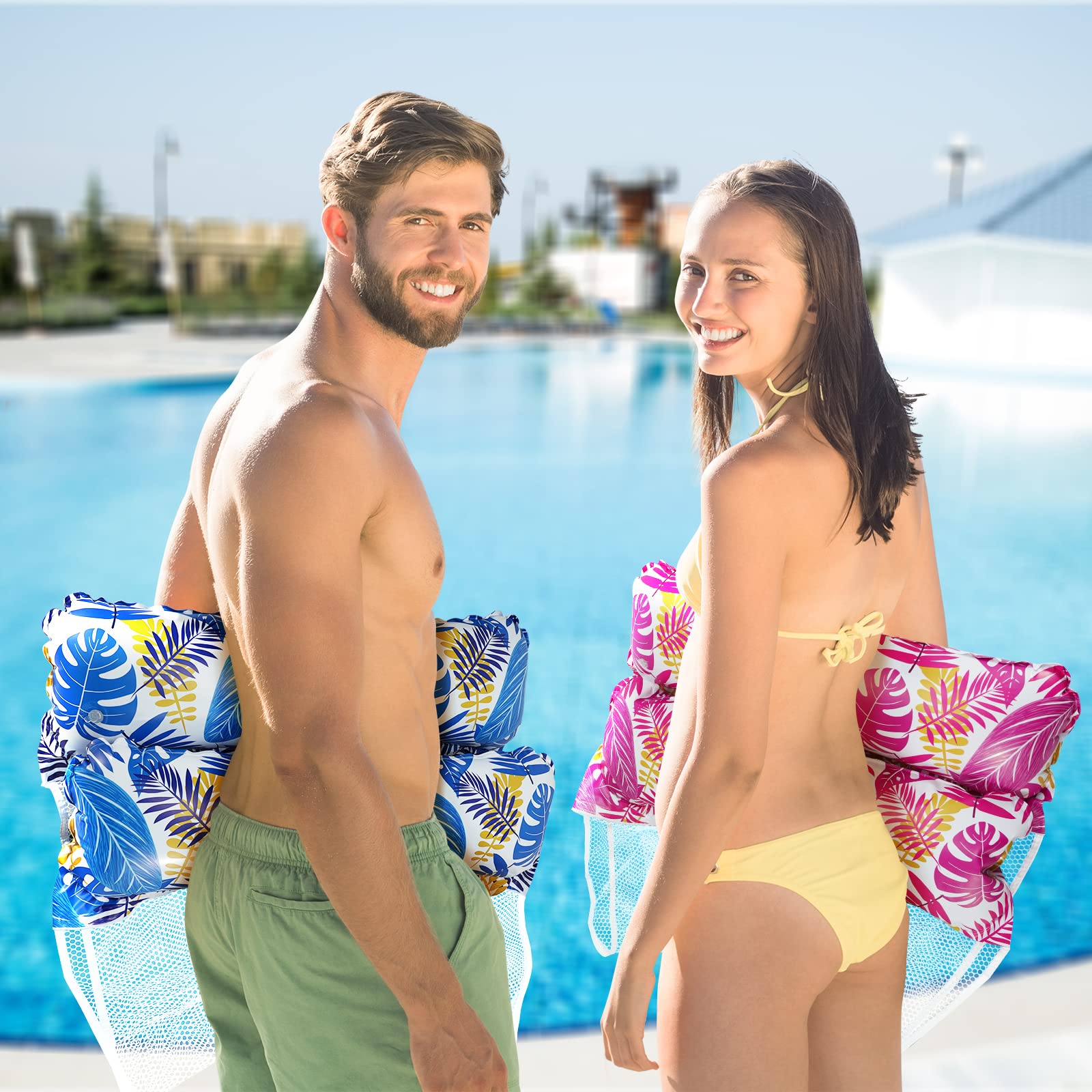 WEARXI Schwimmhilfen Luftmatratze Pool XL 2 Stück 4in1