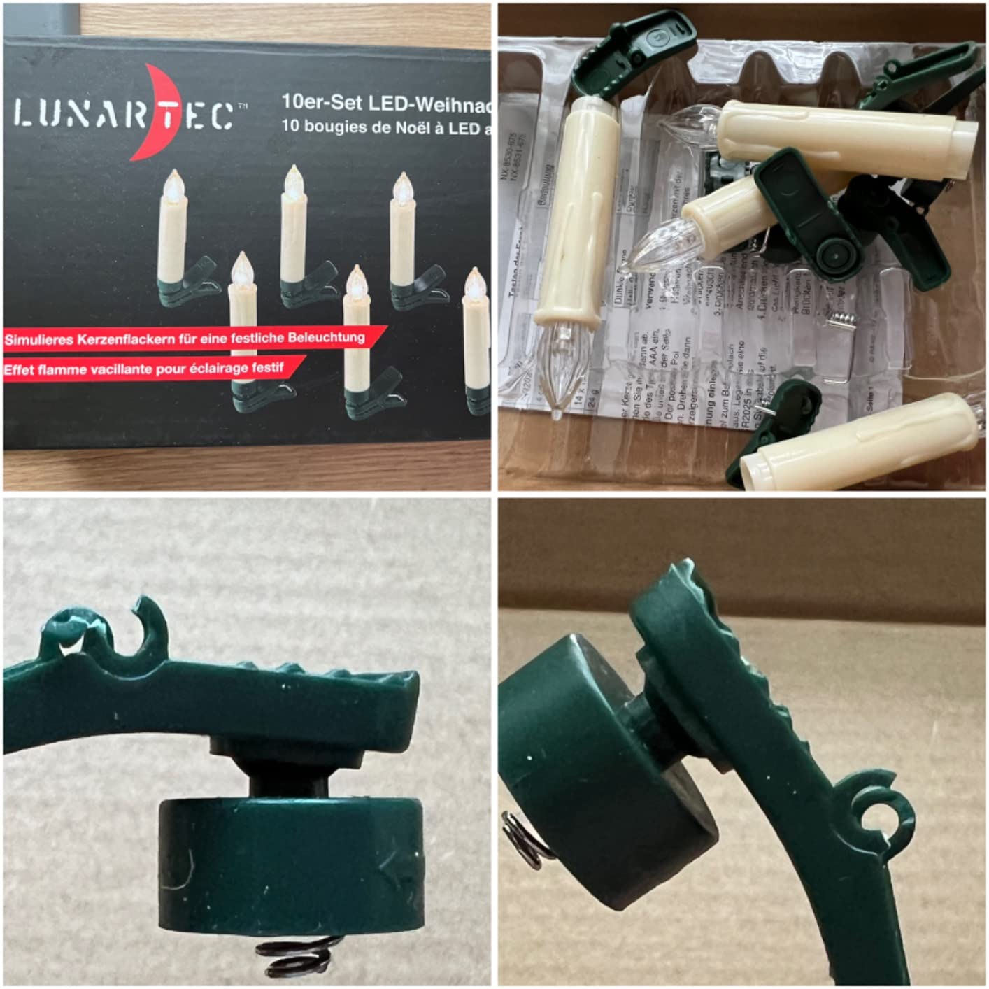 Lunartec Licht-Dekoration LED Kerzen 20er-Set weiß Timer