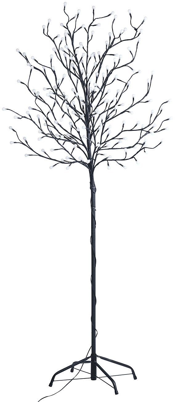 Lunartec Außenbeleuchtung LED-Deko-Baum 150 cm 200 LEDs warmweiß