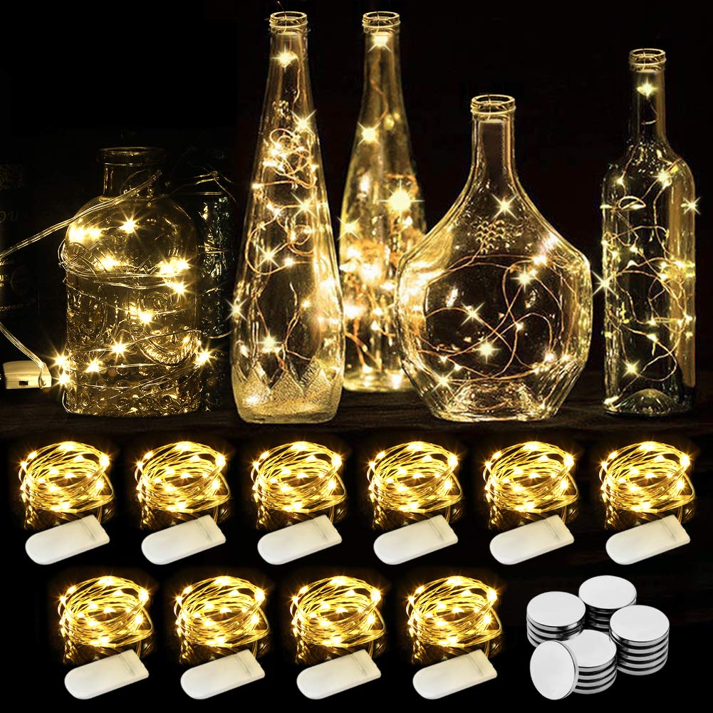 WEARXI Lichterkette Batterie 10x 2M 20 LED warmweiß innen