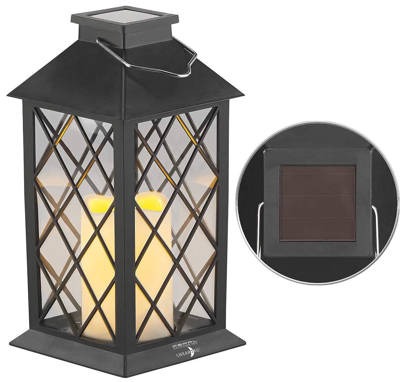 Lunartec Licht-Dekoration Solar-Laterne Flamme schwarz IP44