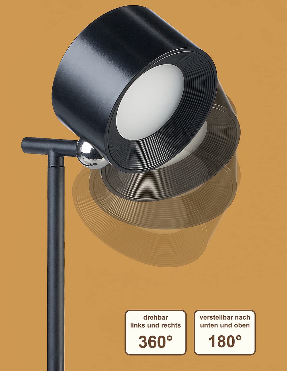 Lunartec Innenbeleuchtung 3in1 Akku-Tischlampe 243 lm schwarz