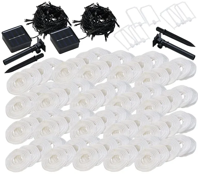 Lunartec Licht-Dekoration Solar Lampion-Lichterkette warmweiss 2er-Set