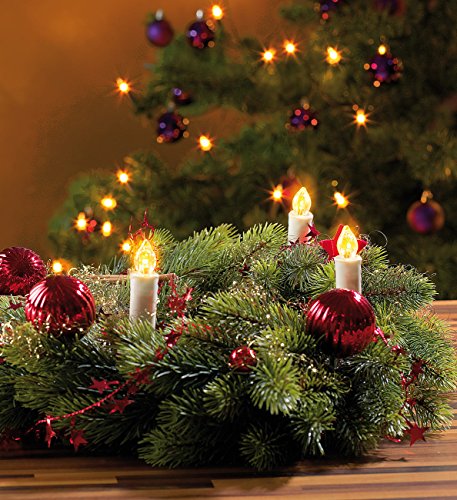 Lunartec LED-Weihnachtsbaum-Lichterkette 20 Kerzen warmweiß