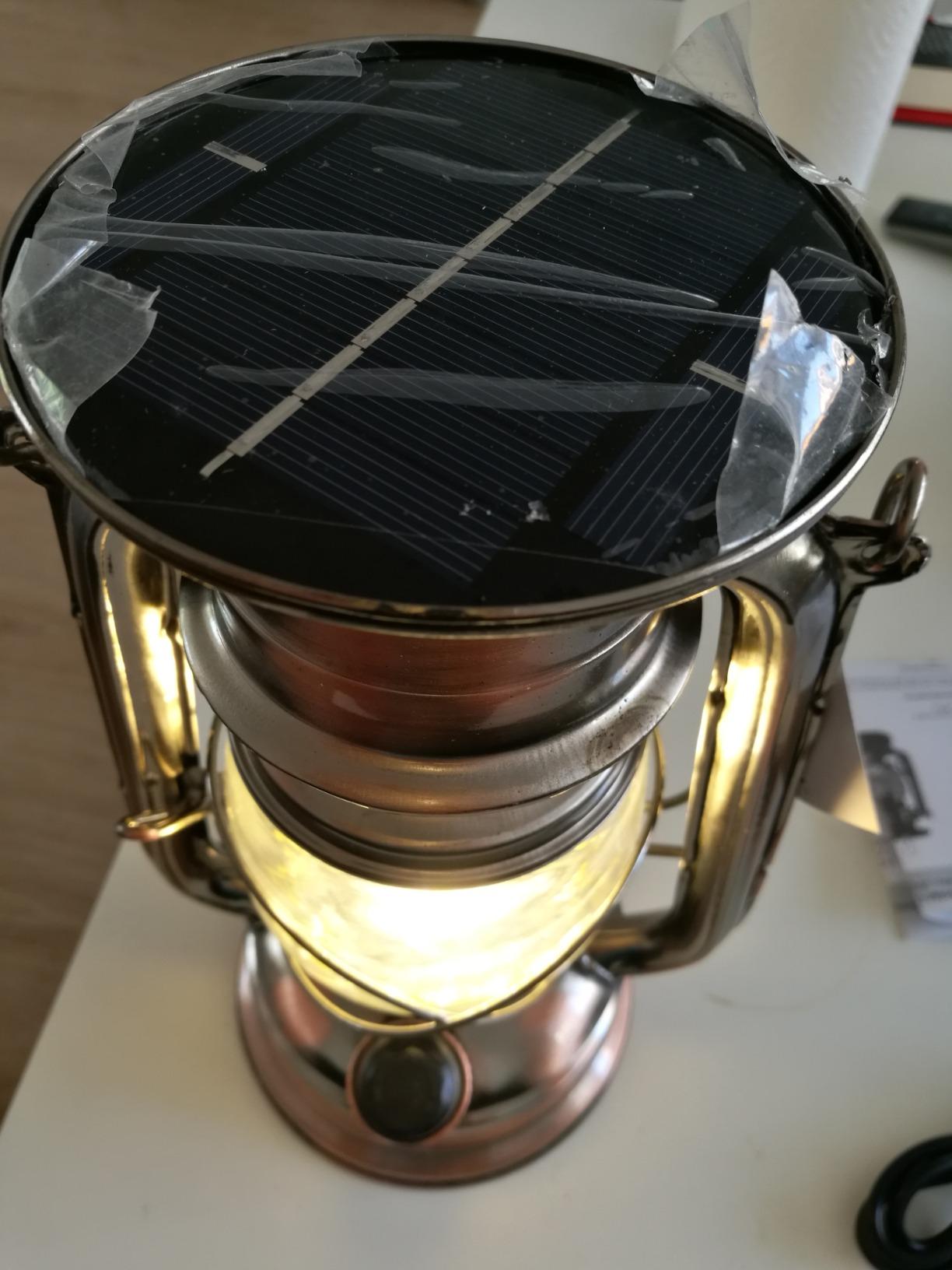 Lunartec Außenbeleuchtung Solar-Sturmlampe 200 lm warmweiß Bronze