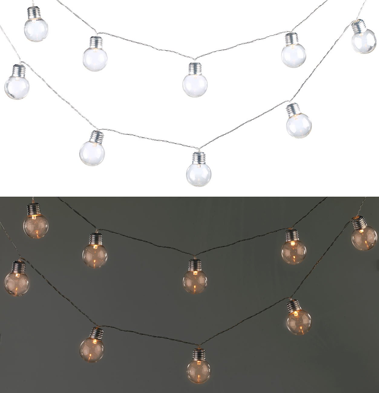 Lunartec Licht-Dekoration Solar-Lichterkette 10 Birnen warmweiß