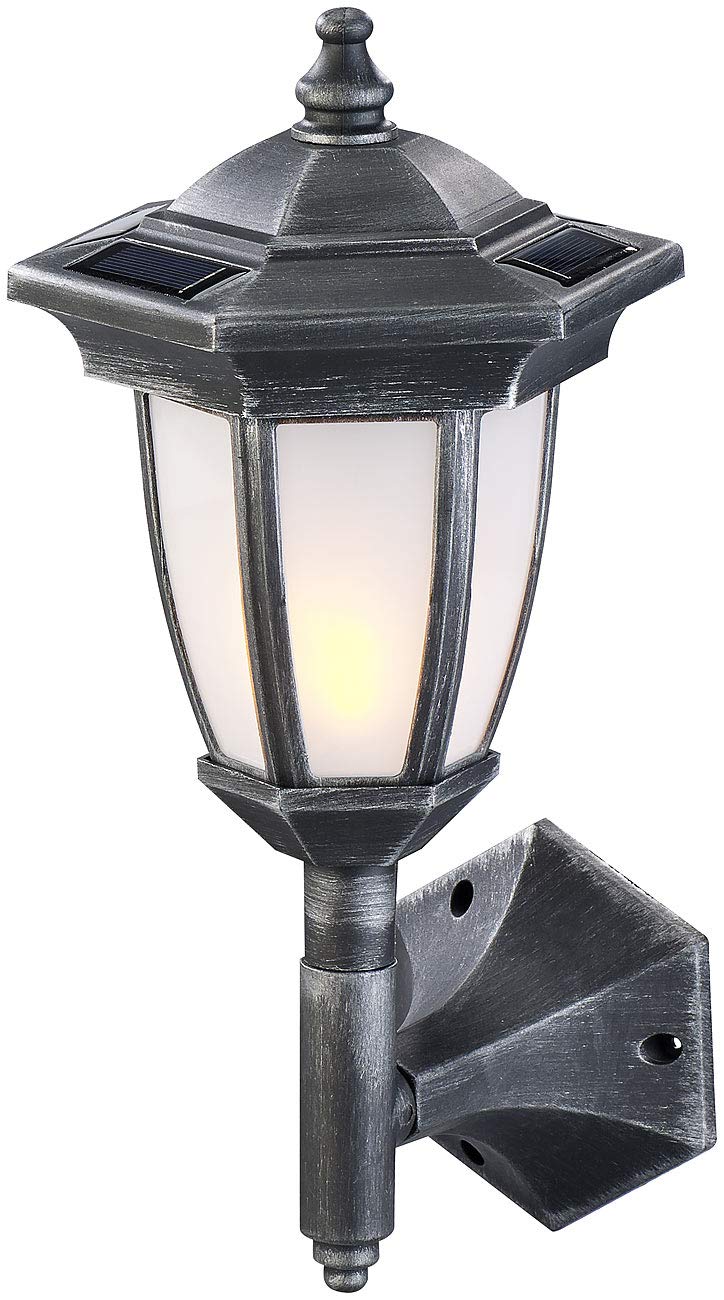 Lunartec Außenbeleuchtung Solar-Laterne Flammeneffekt 24 LEDs