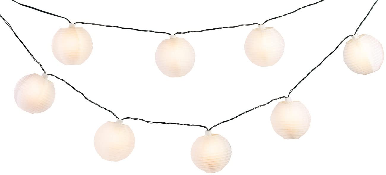 Lunartec Licht-Dekoration Solar Lampion-Lichterkette warmweiss 2er-Set