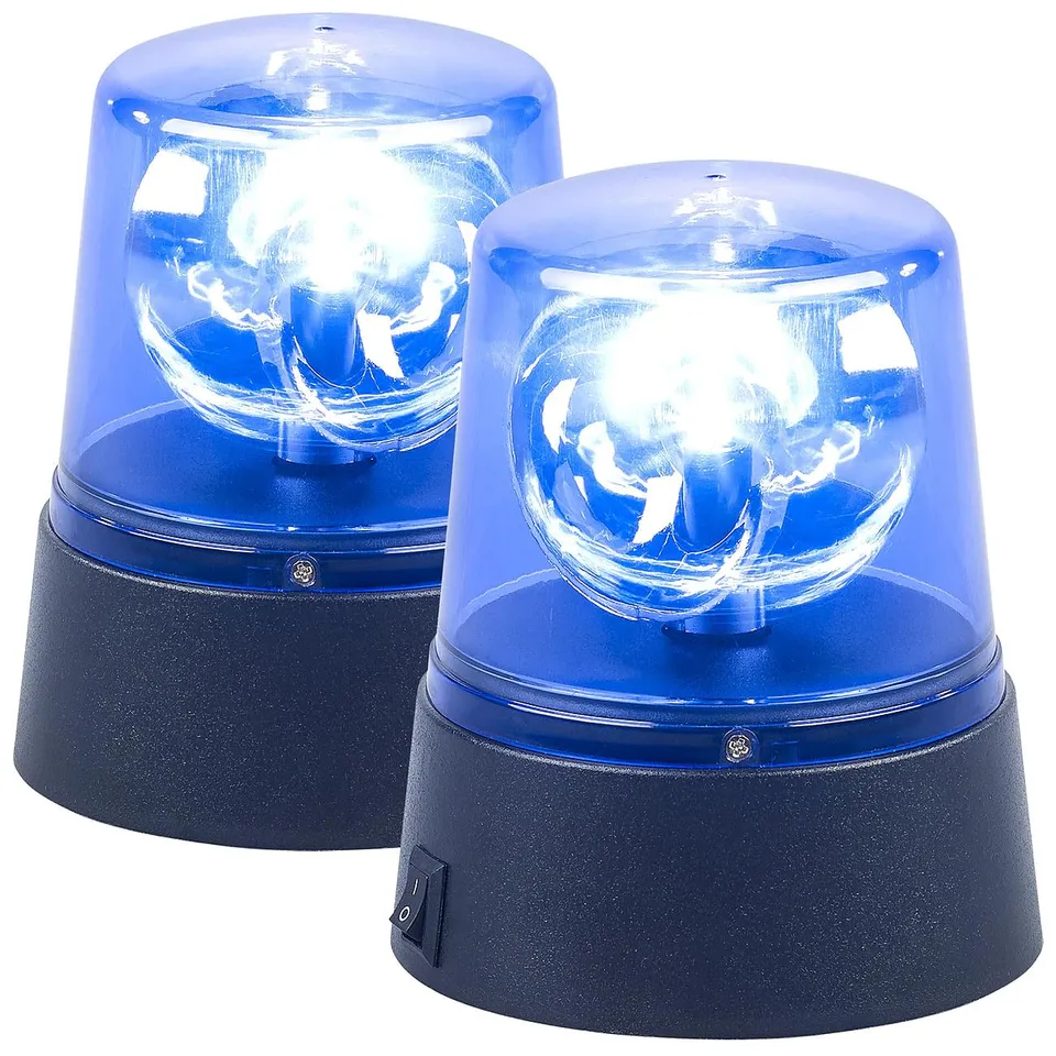 Lunartec Licht-Dekoration Rundumleuchte 2er Blaulicht Batterie