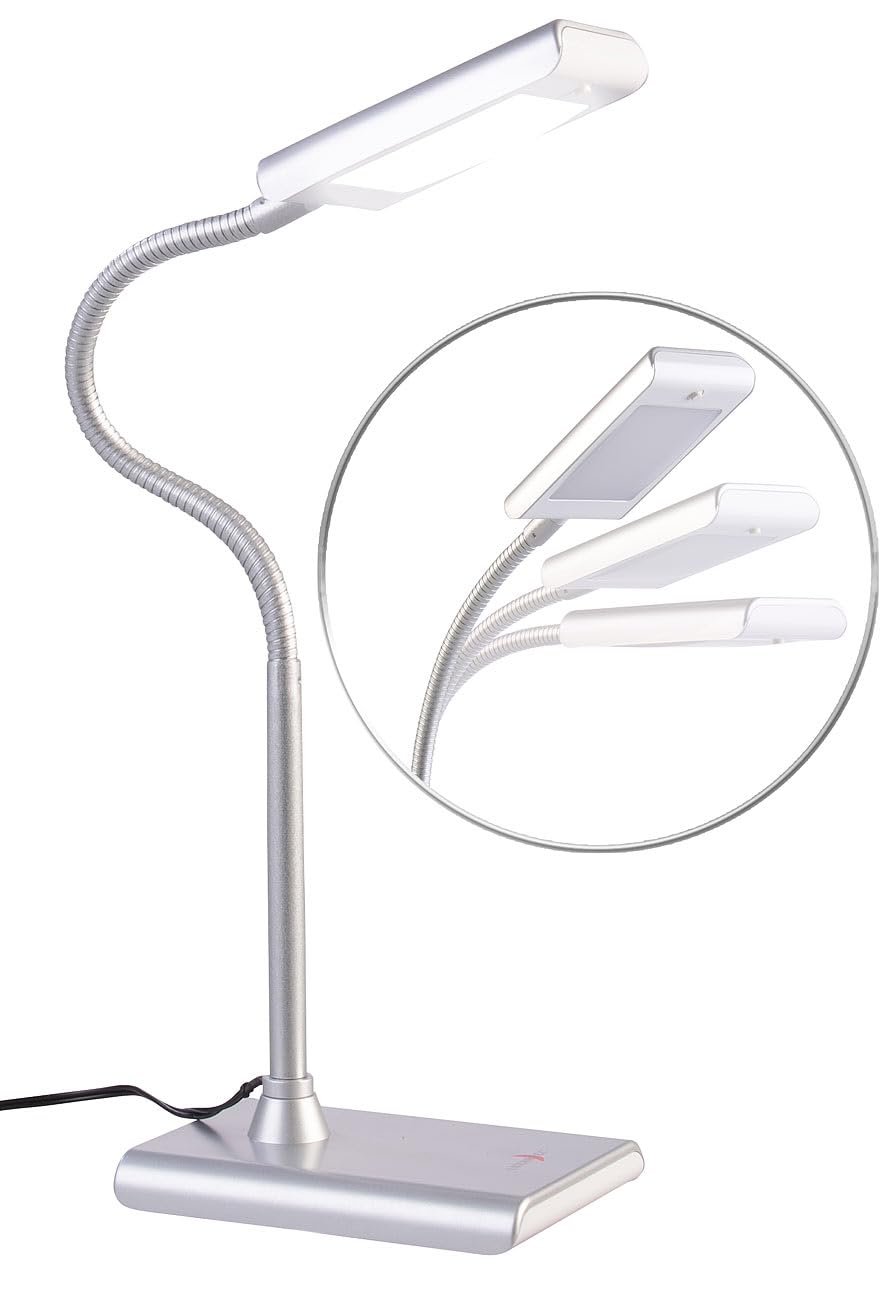 Lunartec Innenbeleuchtung LED-Tischleuchte 5W silbern Schwanenhals