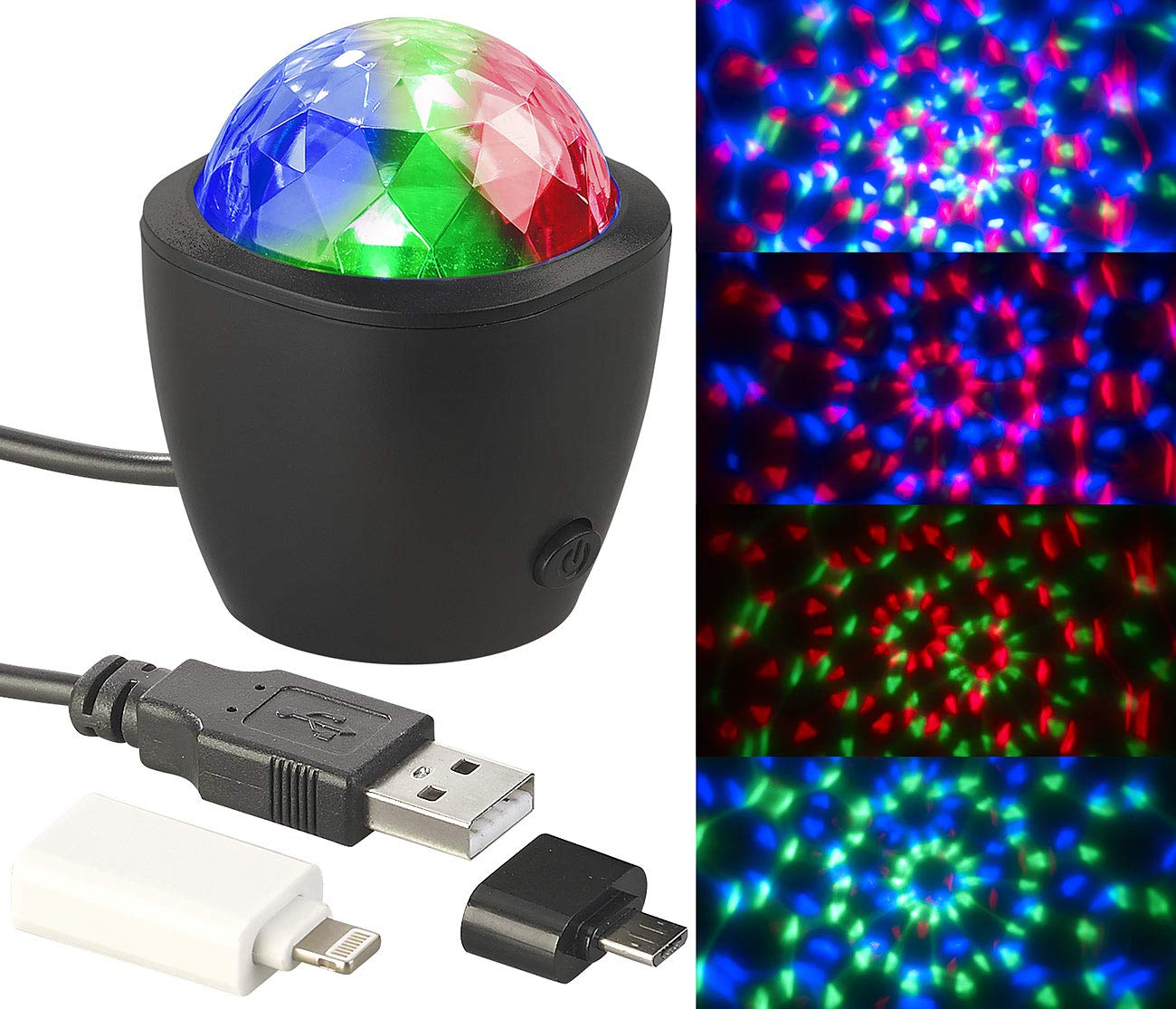 Lunartec Licht-Dekoration Mini-Disco-Licht RGB USB RGB