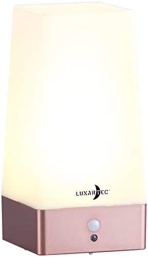 Lunartec Innenbeleuchtung Tischlampe Akku warmweiß eckig PIR