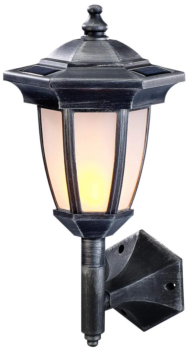Lunartec Außenbeleuchtung Solar-Laterne Flammeneffekt 24 LEDs