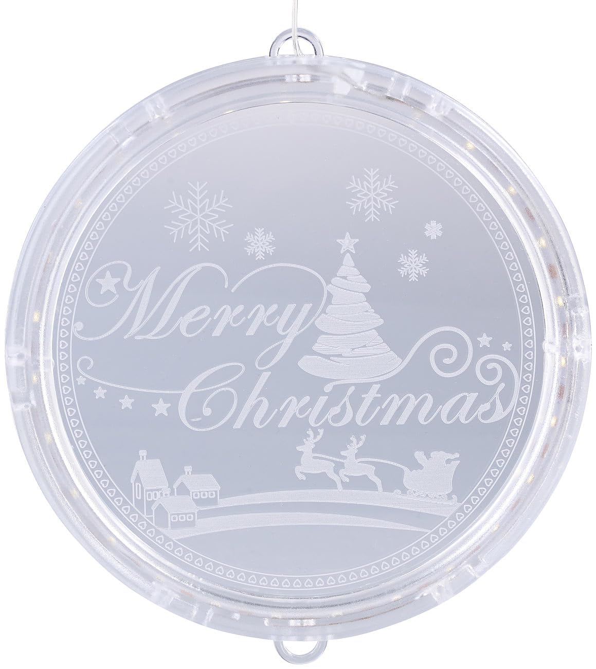 Lunartec Licht-Dekoration Fensterlicht Merry Christmas 26 LEDs Ø 16 cm