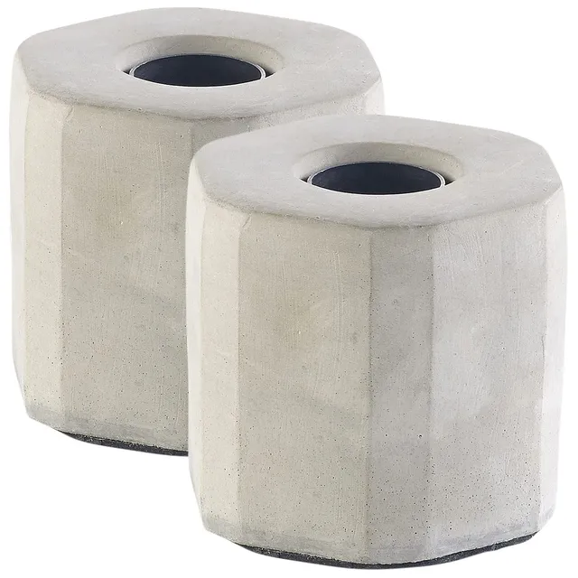 Lunartec Innenbeleuchtung Beton-Tischleuchte E27 2er-Set grau