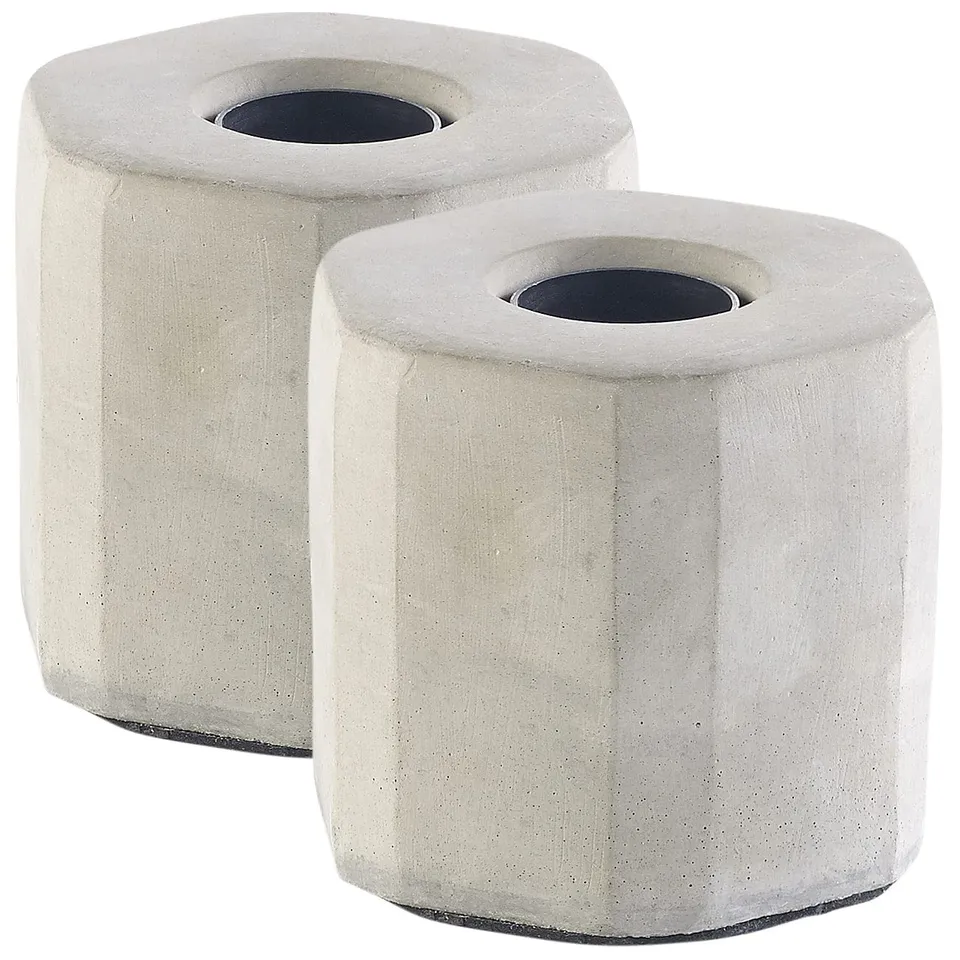 Lunartec Innenbeleuchtung Beton-Tischleuchte E27 2er-Set grau