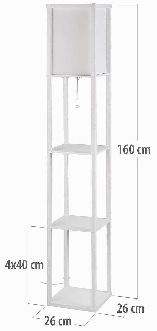 Lunartec Innenbeleuchtung Stehlampe Holz Regal weiß WLAN-LED