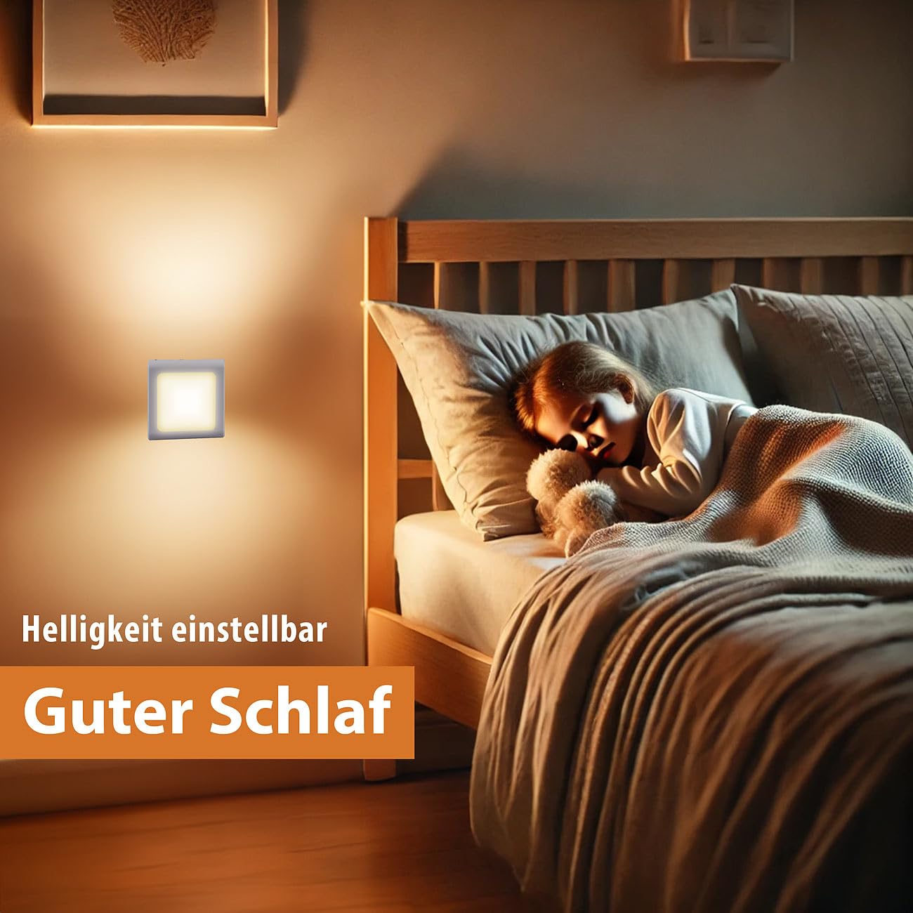 Lunartec Innenbeleuchtung Nachtlicht Sensor 2er-Set warmweiß dimmbar