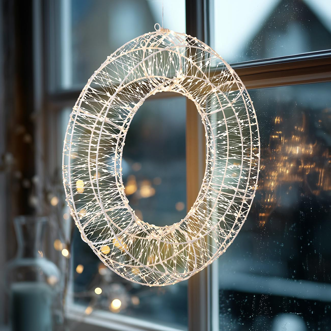 Lunartec Licht-Dekoration 3D LED-Lichterkranz 58cm warmweiß