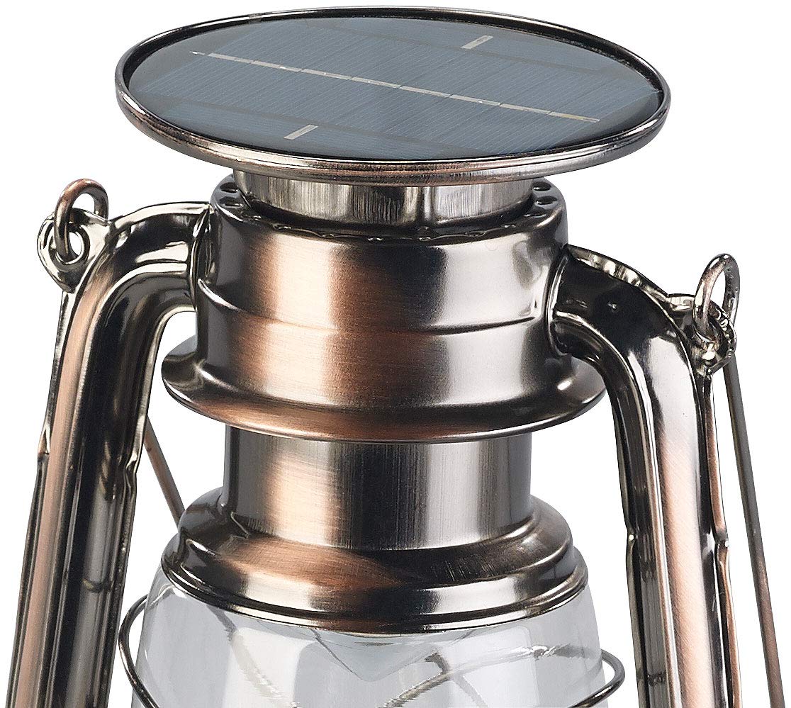 Lunartec Außenbeleuchtung Solar-Sturmlampe 200 lm warmweiß Bronze
