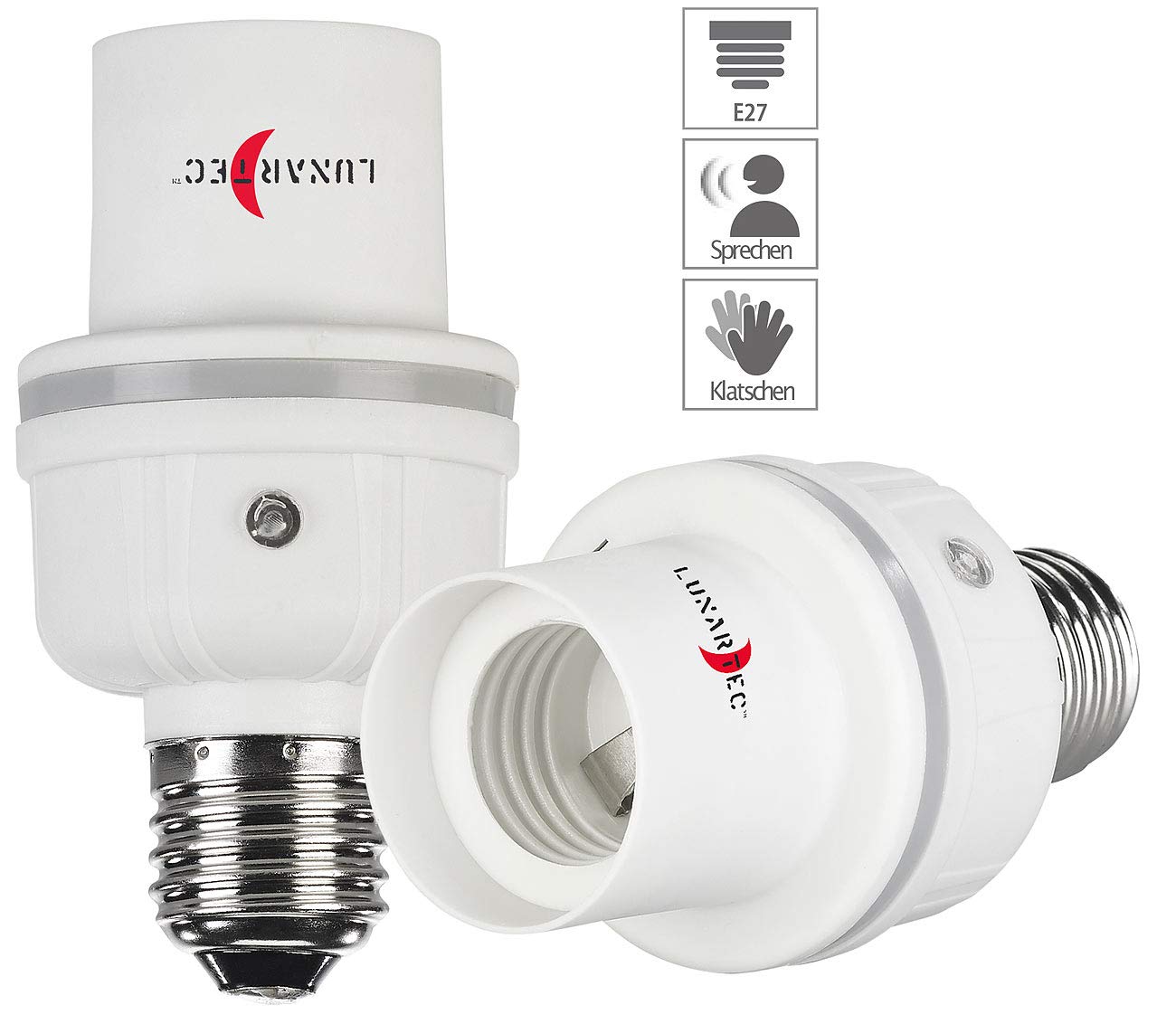 Lunartec Leuchtmittel Klatschsensor E27-E27 2er-Set mit Sensor