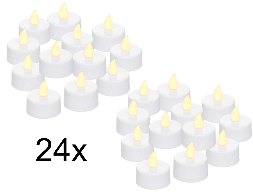 Bonetti LED Echtwachskerzen LED Teelichter 24 St. warmweiß Box