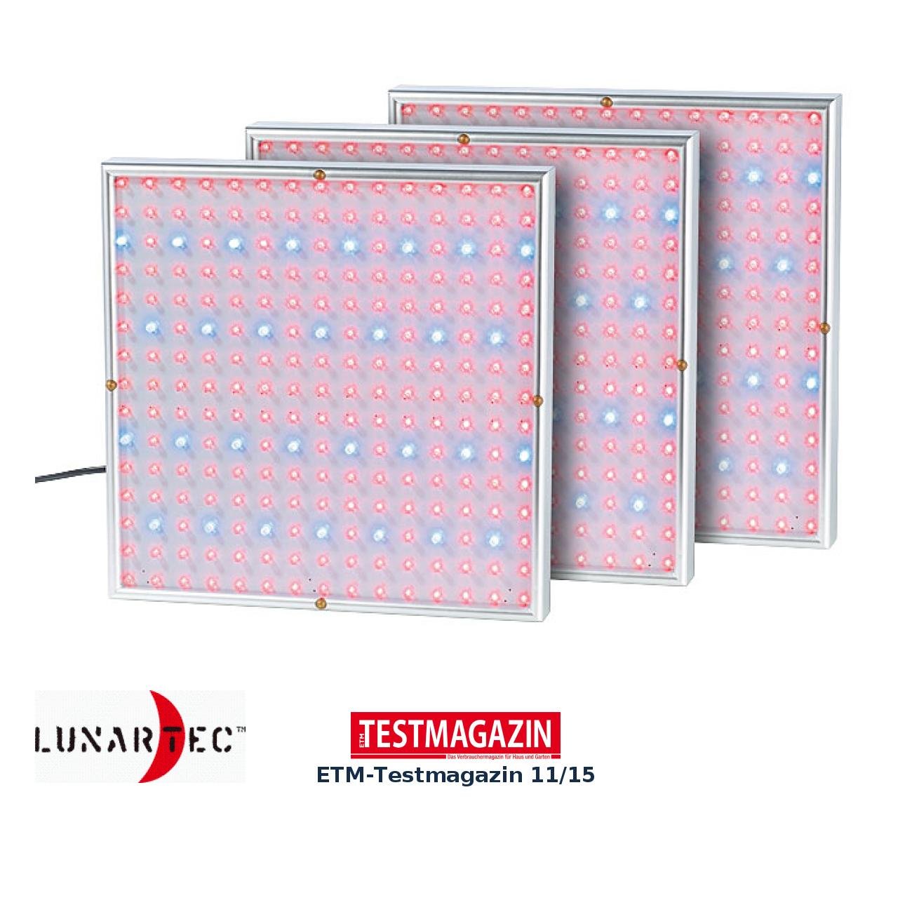 Lunartec Leuchtmittel Pflanzenlampe 225 LEDs 3er-Set rot-blau