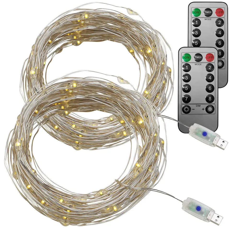 Lunartec Licht-Dekoration USB-Lichterkette 10 m 2er-Set warmweiß