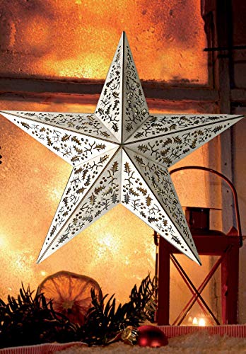 Bonetti Glowing Stars Holzstern 40 cm Ornament mit 10 LEDs