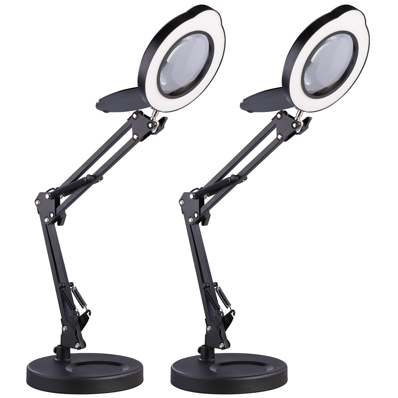 Lunartec LED-Uhren LED-Lupenleuchte 10-fach 500 lm 2er-Set dimmbar