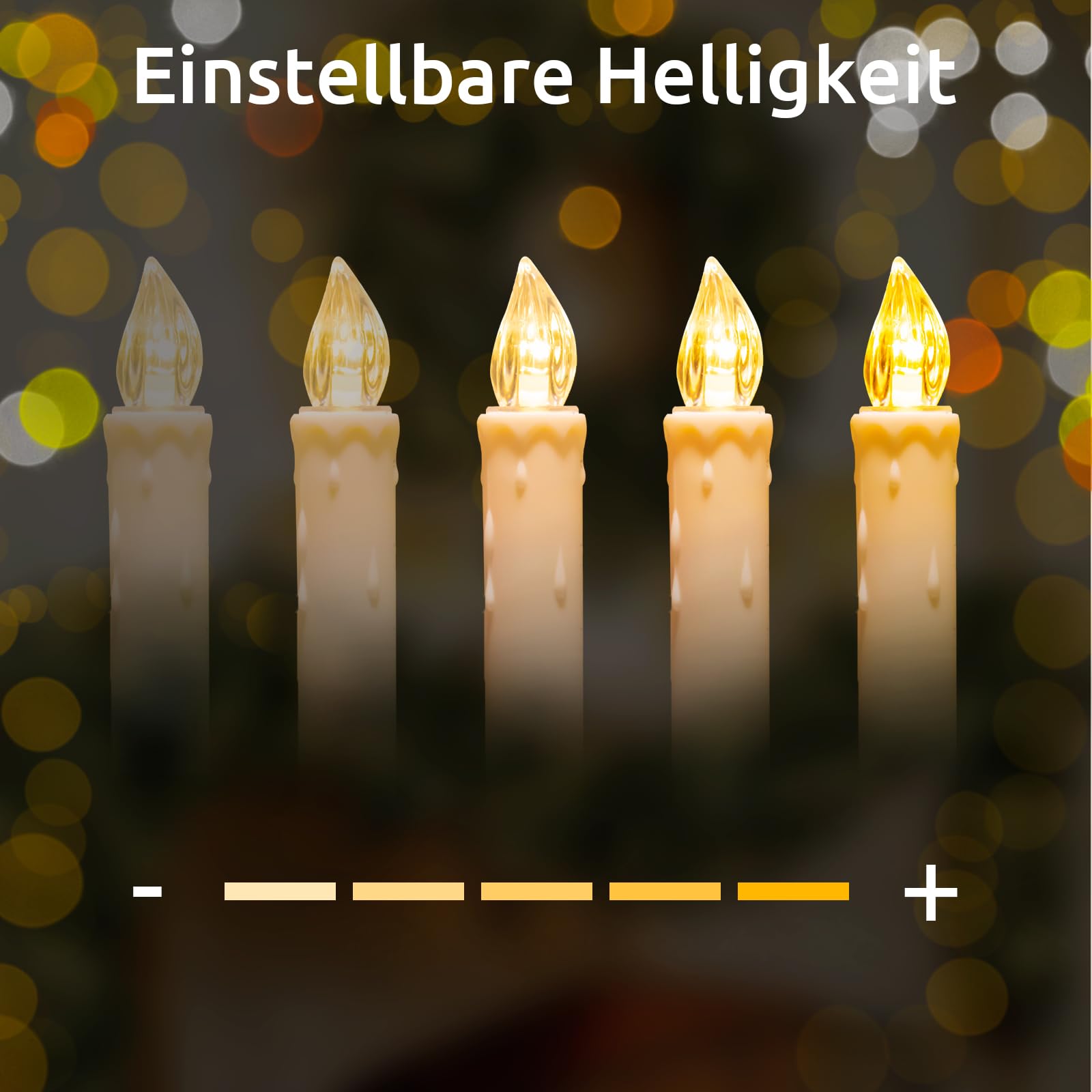 Koopower Candle Lights Lichterkette 10M 30 Kerzen mit Timer