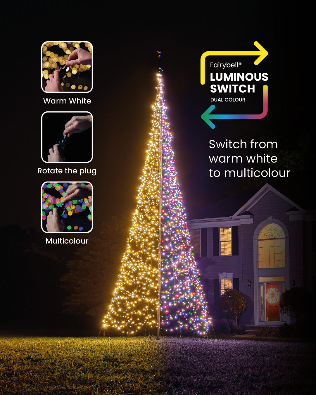 Fairybell Premium 6 Meter Fahnenmastbaum 2000 LED Switch
