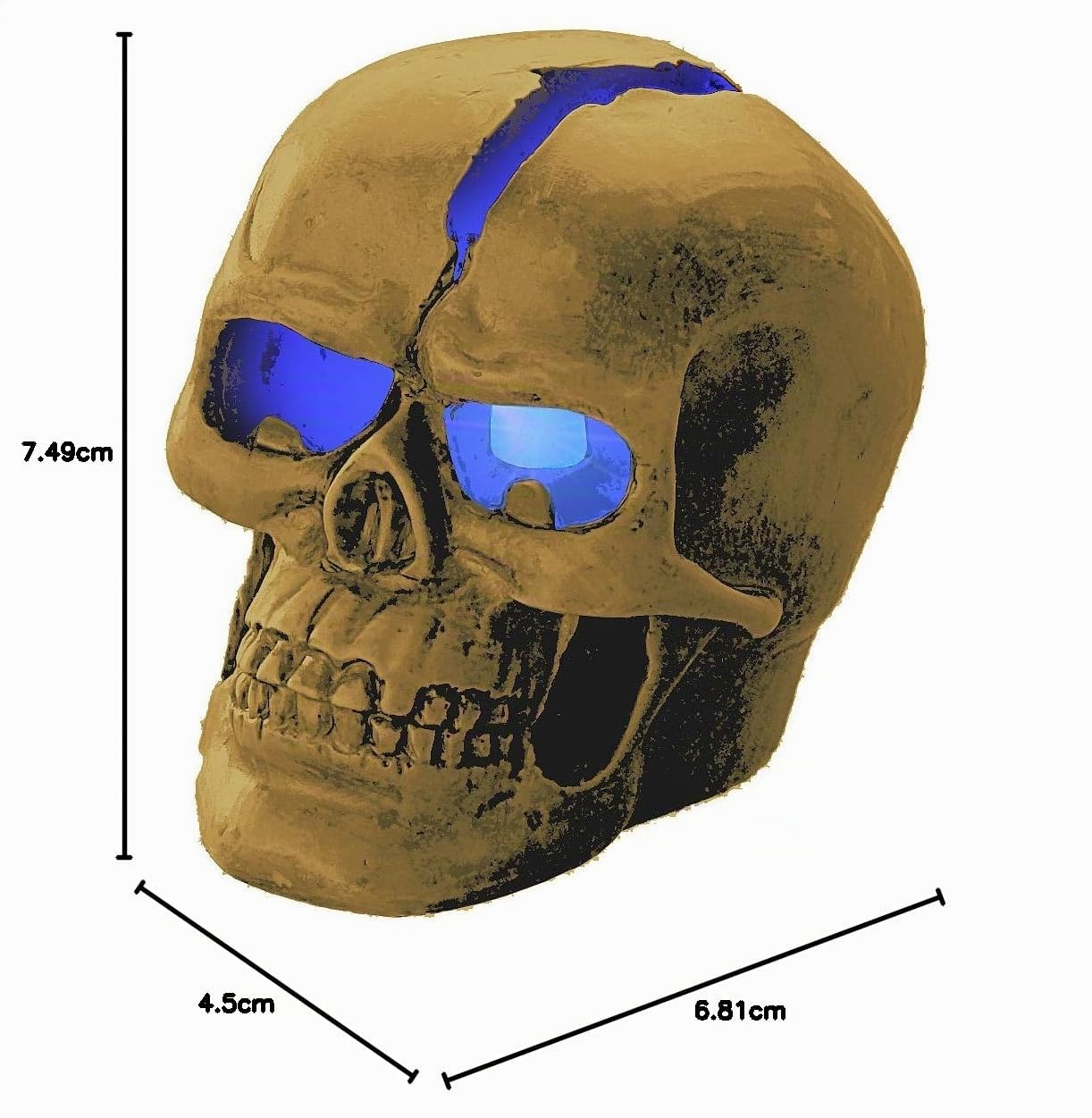Lunartec Licht-Dekoration Crackhead Totenkopf Leuchte blaue LED