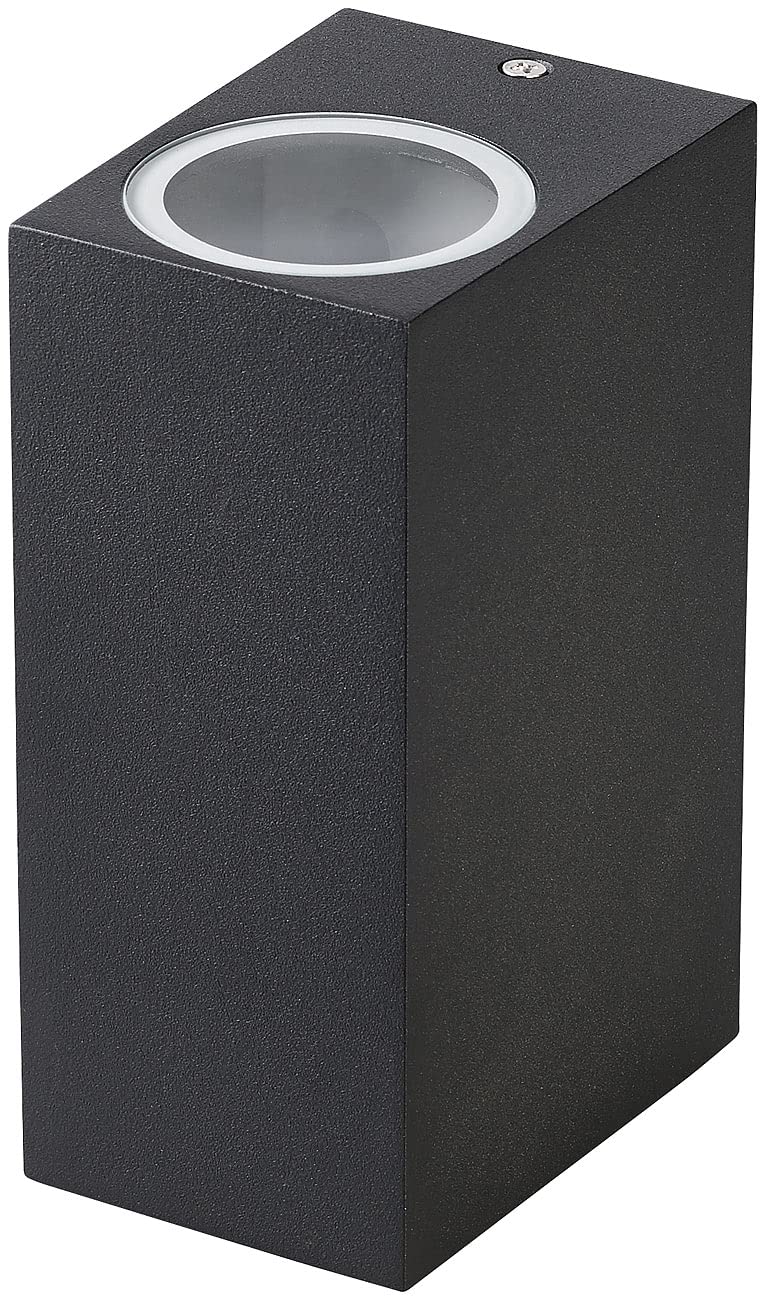 Lunartec Leuchtmittel Up-Down-Wandleuchte eckig GU10 schwarz 2er