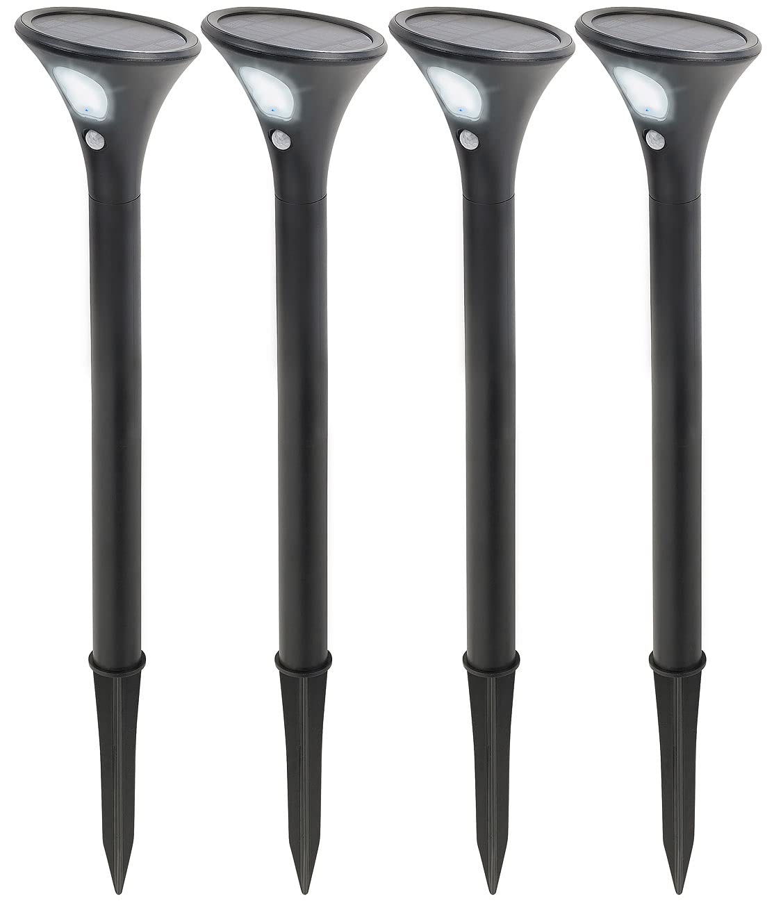 Lunartec Außenbeleuchtung Solar-Wegeleuchte 4er-Set kaltweiß