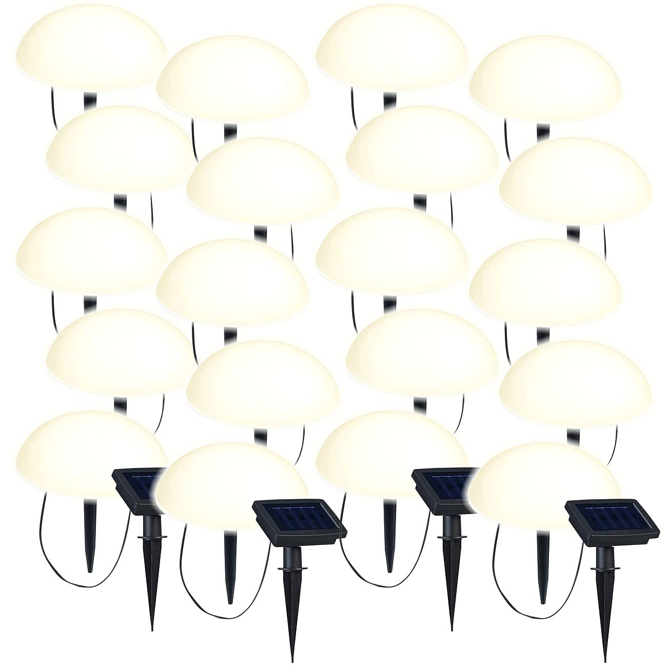Lunartec Licht-Dekoration Bodenlichterkette 4er-Set Solar warmweiß