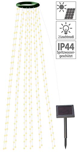 Lunartec Licht-Dekoration Solar-Tannenbaum-Lichterkette warmweiß 300 LEDs