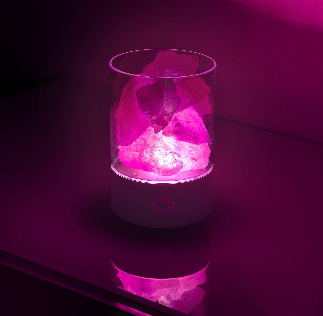 Lunartec Licht-Dekoration Salzkristall-Leuchte RGB USB 3W