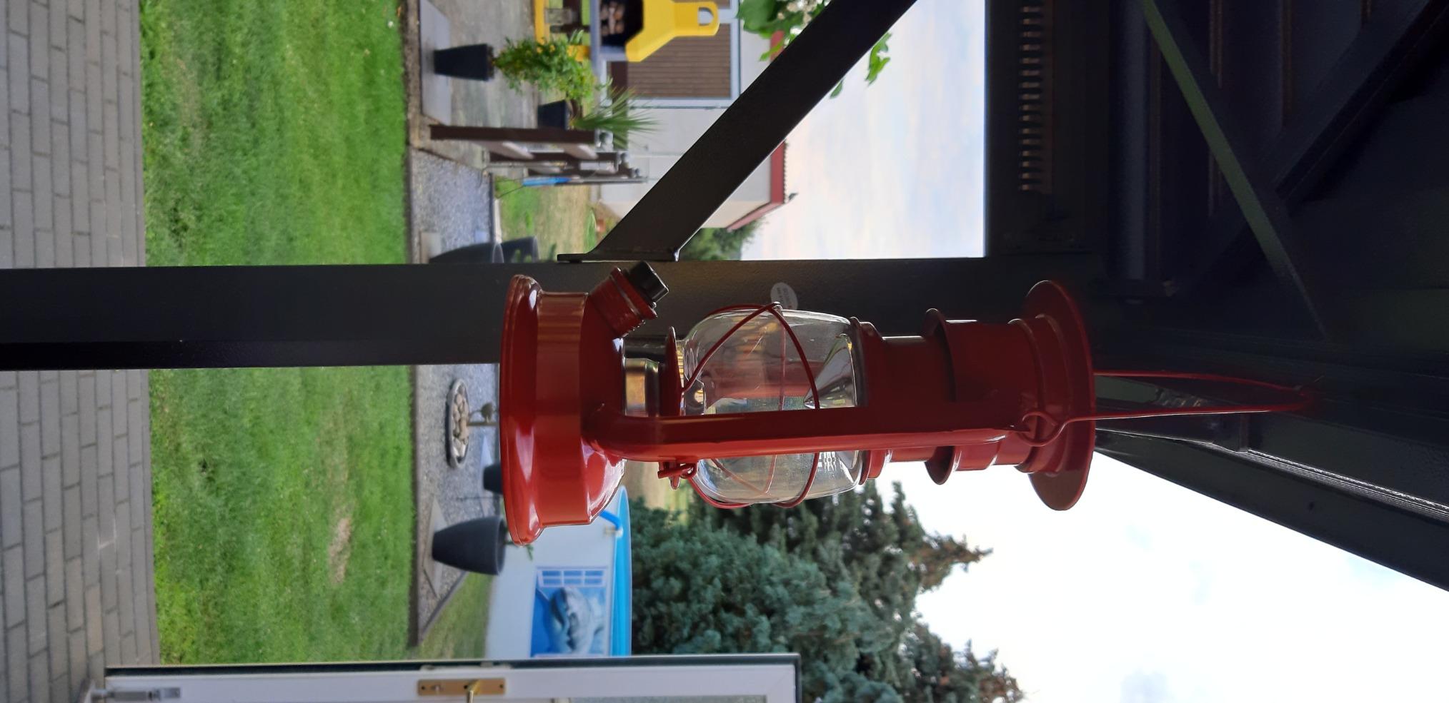 Lunartec Außenbeleuchtung Solar-Sturmlampe rot 23 cm
