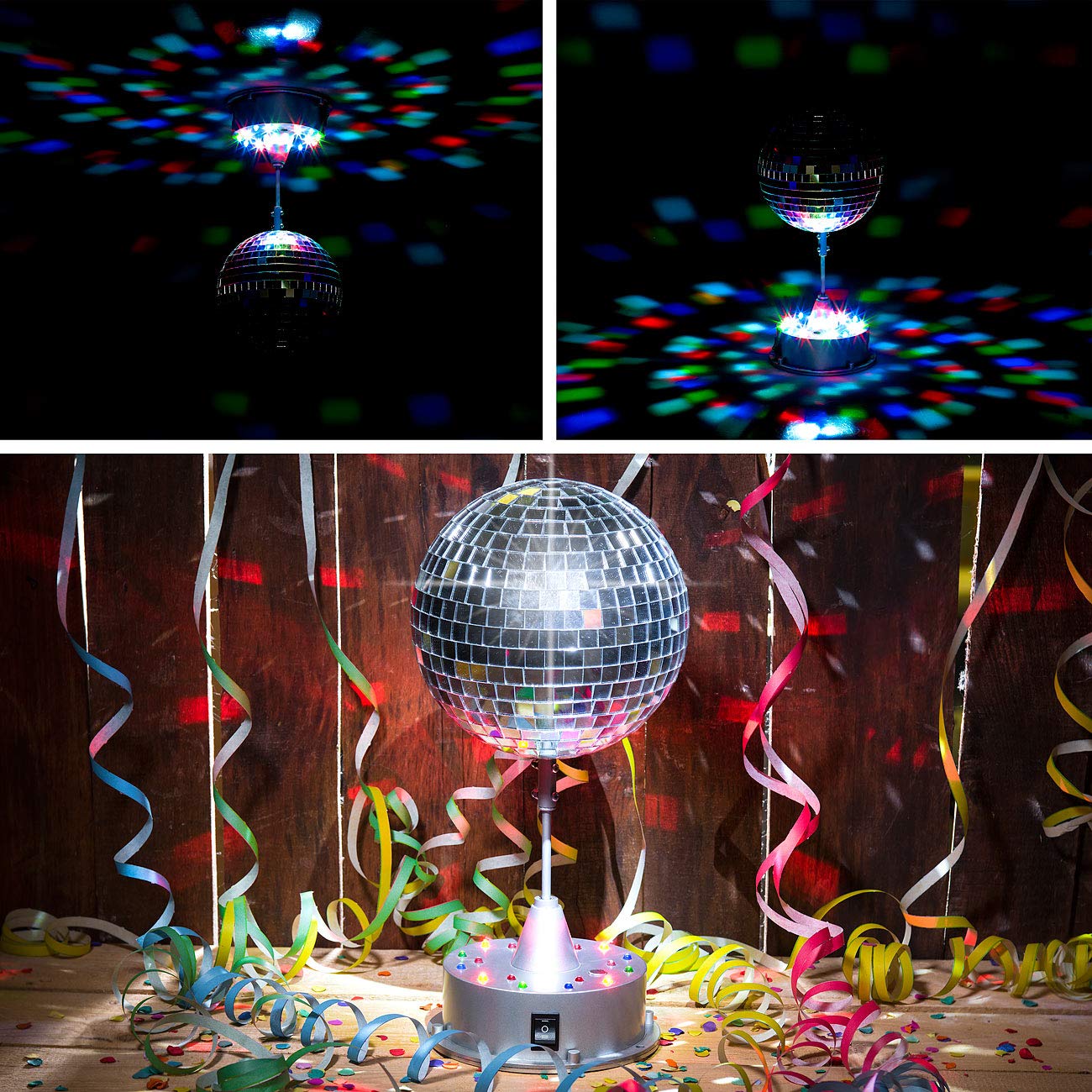 Lunartec Licht-Dekoration Diskokugel LED 15cm batteriebetrieben
